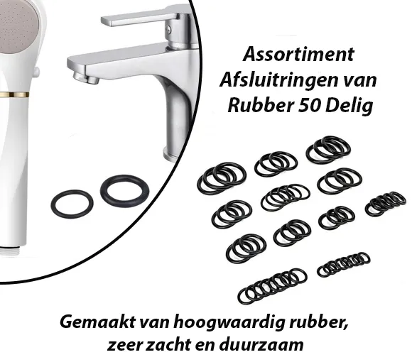 Assortiment Afsluitringen van Rubber 50 Delig - Afbeelding 3