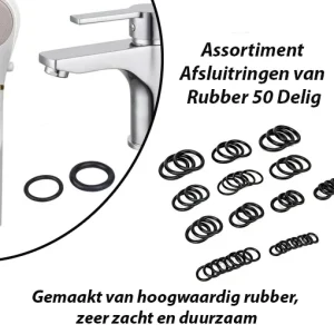 Assortiment Afsluitringen van Rubber 50 Delig