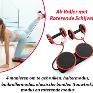 Multifunctioneel Ab Roller met Roterende Schijven en Oefengids
