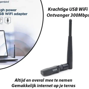 Krachtige USB WiFi Ontvanger 300Mbps voor PC en Laptop