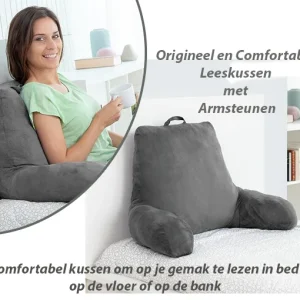 Een Origineel en Comfortabel Leeskussen met Armsteunen