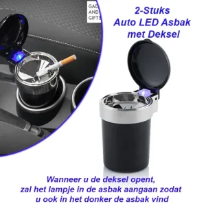 2-Stuks Auto LED Asbak met Deksel