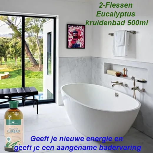 2-Flessen Eucalyptus kruidenbad 500ml - Afbeelding 4