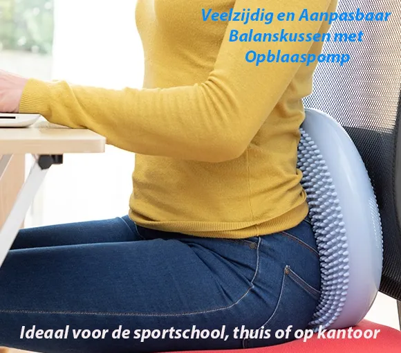 Veelzijdig en Aanpasbaar Balanskussen met Opblaaspomp - Afbeelding 4