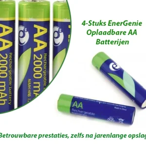 4-Stuks EnerGenie Oplaadbare AA Batterijen 2000 mAh