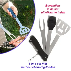 5-in-1 set met barbecuebenodigdheden