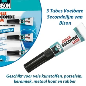 3 Tubes Voeibare Secondelijm van Bison