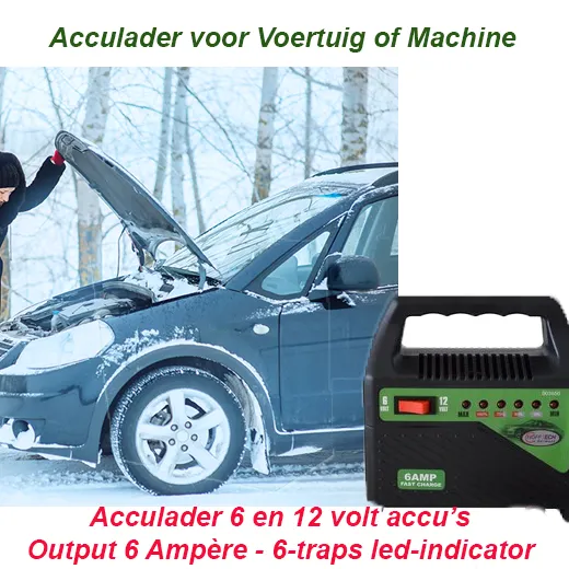 Acculader voor Voertuig of Machine 6V & 12V – Veilig & Snel Opladen - Afbeelding 3