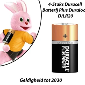 4-Stuks Duracell Batterij Plus Duralock D/LR20