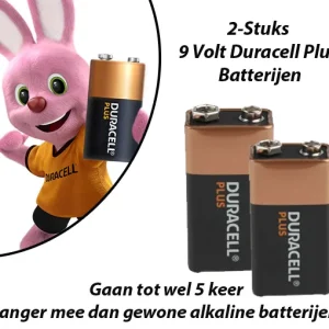 2-Stuks 9 Volt Duracell Plus Batterijen