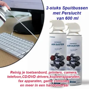 2-stuks Spuitbussen met Perslucht van 600 ml