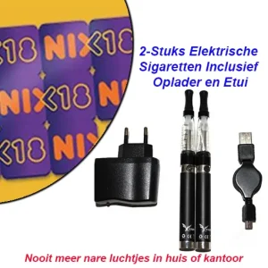 2-Stuks Elektrische Sigaretten Inclusief Oplader en Etui