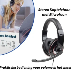 Stereo Koptelefoon met Microfoon Kleur Zwart