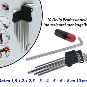 10 Delig Professionele Inbussleutel met Kogelkop