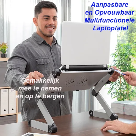 Aanpasbare en Opvouwbaar Multifunctionele Laptoptafel - Afbeelding 4