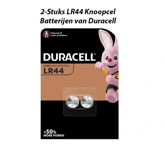 2-Stuks LR44 Knoopcel Batterijen van Duracell - Afbeelding 3