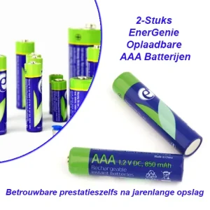 2-Stuks EnerGenie Oplaadbare AAA Batterijen