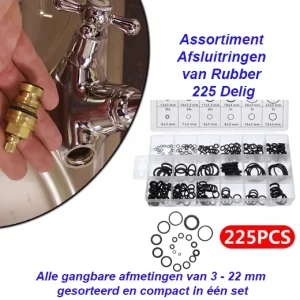Assortiment Afsluitringen van Rubber 225 Delig