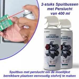 2-stuks Spuitbussen met Perslucht van 400 ml