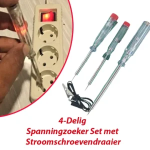 4-Delig Spanningzoeker Set met Stroomschroevendraaier
