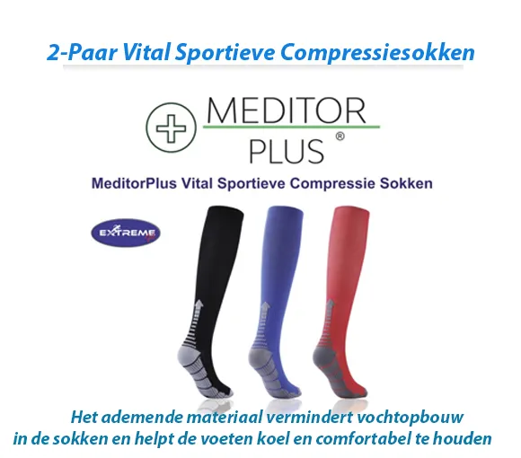 2-Paar Vital Sportieve Compressiesokken - Afbeelding 3