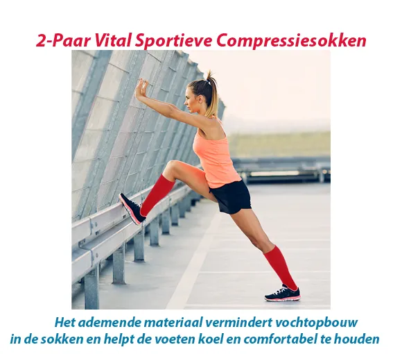 2-Paar Vital Sportieve Compressiesokken - Afbeelding 4