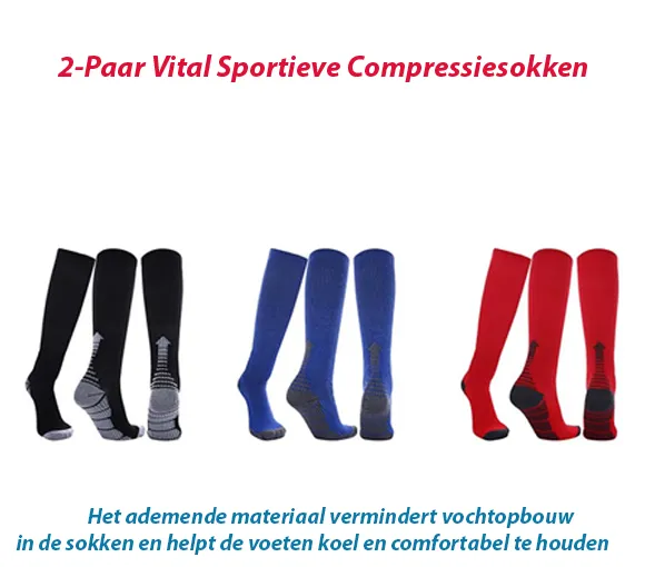 2-Paar Vital Sportieve Compressiesokken - Afbeelding 5