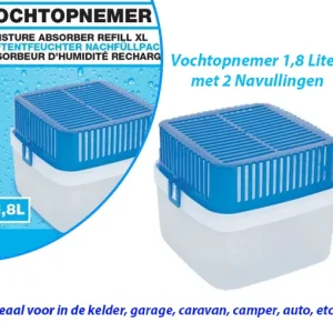 Vochtopnemer 1,8 Liter met 2 Navullingen