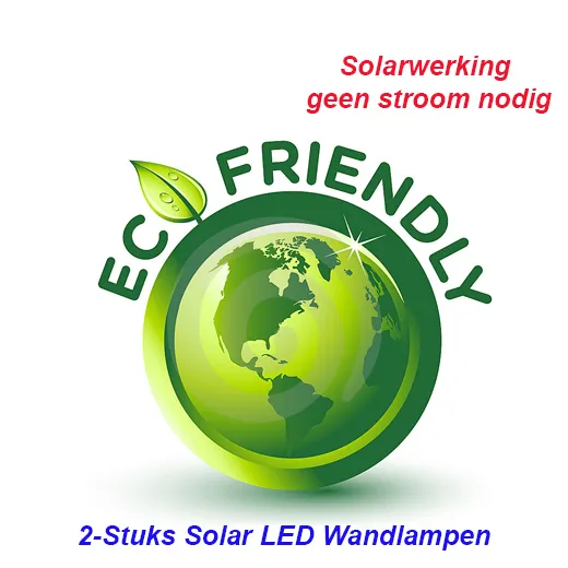 2-Stuks Solar LED Wandlampen in Zilver - Afbeelding 4