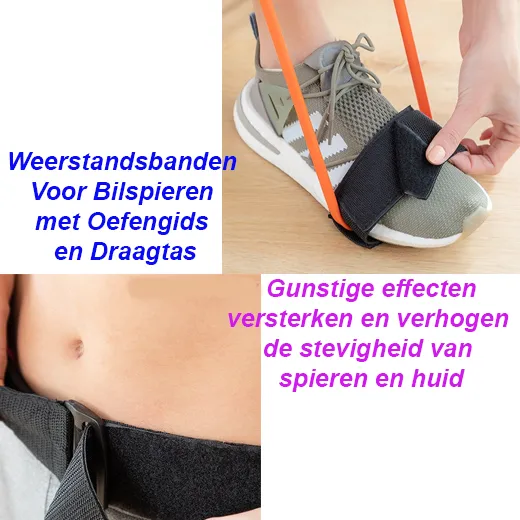 Weerstandsbanden Voor Bilspieren met Oefengids en Draagtas - Afbeelding 4