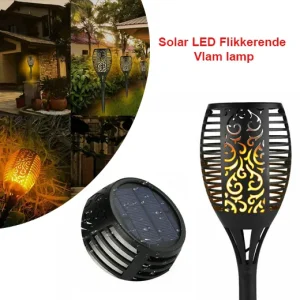 Solar LED Flikkerende Vlam Lamp voor Tuin