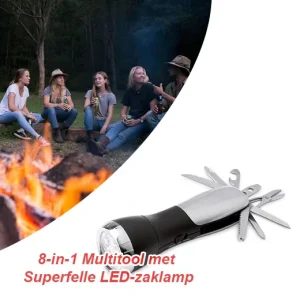8-in-1 Multitool met Superfelle LED-zaklamp