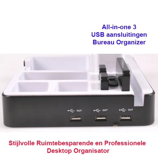 All-in-one 3-USB aansluitingen Bureau Organizer - Afbeelding 3