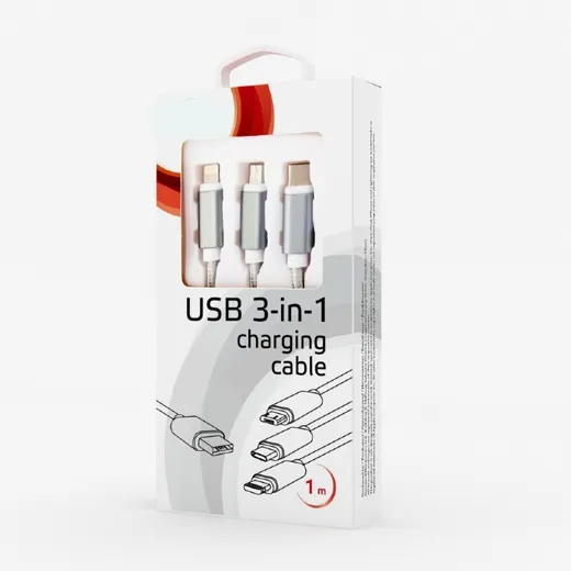 3-in-1 USB laadkabel -1 meter - Afbeelding 4
