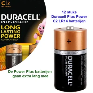 12 stuks Duracell Plus Power C2 LR14 batterijen