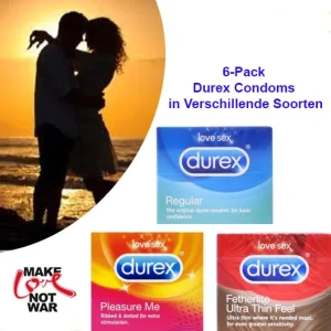 6-Pack Origineel Durex Condoms in Verschillende Soorten