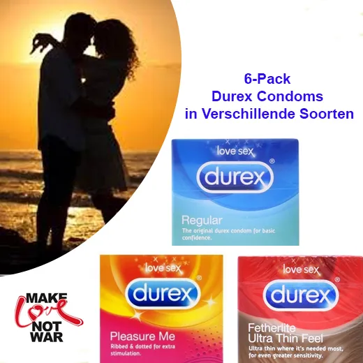 6-Pack Origineel Durex Condoms in Verschillende Soorten