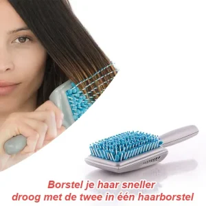 Borstel je haar sneller droog met de twee in één haarborstel