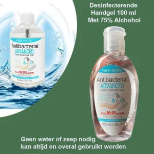 5 Flesjes Desinfecterende Anti-Bacteriële Handgel 100 ml Met 75% Alchohol