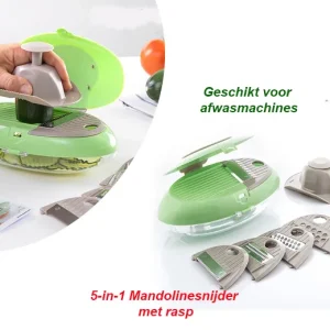 5-in-1 Mandolinesnijder met rasp – Mandoline keukensnijder