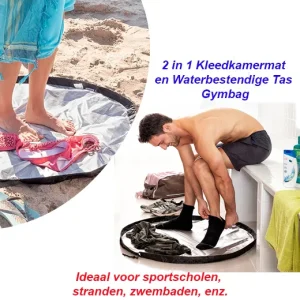 2 in 1 Kleedkamermat en Waterbestendige Tas Gymbag