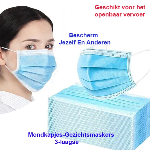 100 stuks Mondkapjes 3-laagse OP=OP € 49,95 - Afbeelding 5