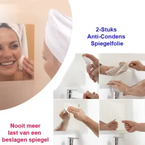 2-Stuks Anti-Condens Spiegelfolie