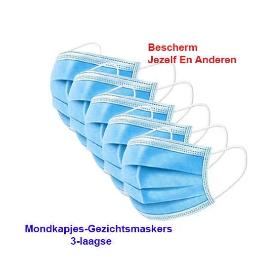 100 stuks Mondkapjes 3-laagse OP=OP € 49,95 - Afbeelding 7
