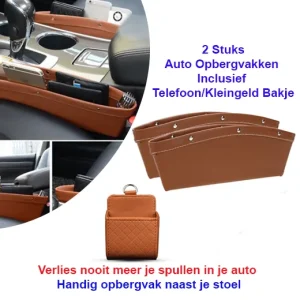 2 Stuks Auto Opbergvakken Inclusief Telefoon/Kleingeld Bakje