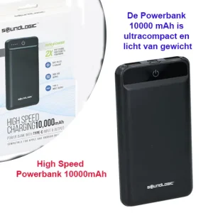 Ultraduin High Speed Powerbank 10000mAh met LED-Zaklamp