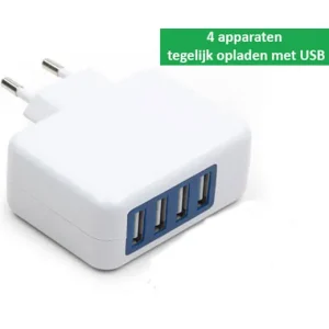 4-voudige stekkerdoos met USB – laad meerdere apparaten tegelijk