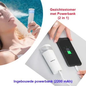 Gezichtsstomer met Powerbank (2 in 1)