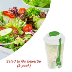 Houdt salades en fruit vers en knapperig met de Salad to Go bekertje (2-pack)