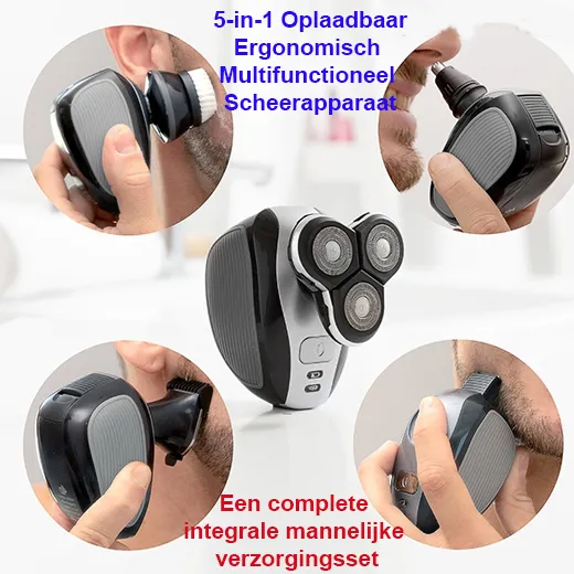 5-in-1 Oplaadbaar Ergonomisch Multifunctioneel Scheerapparaat - Afbeelding 3